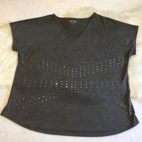 Apt. 9 Tops - 6 for $20 Apt 9 Gray w metal studs Women’s XL